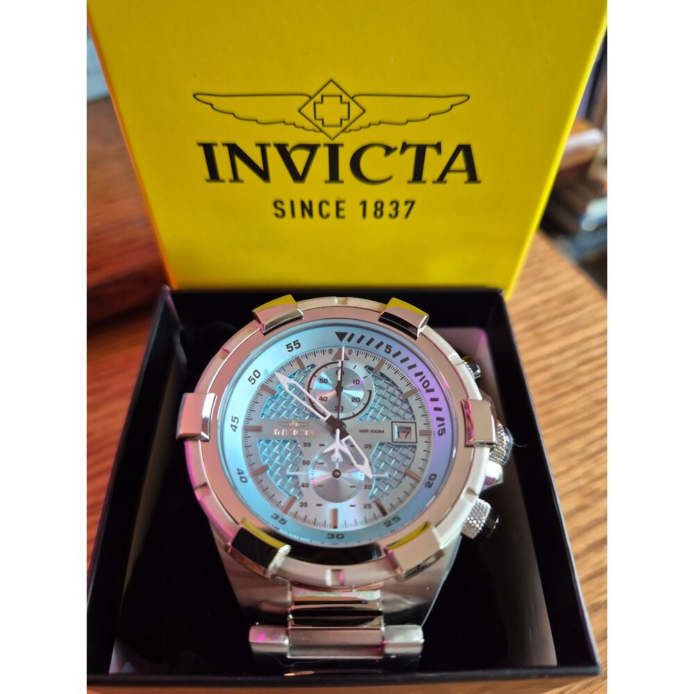 Invicta Aviator Falcon Men's Watch 50.5mm Stainless Steel Silver Blue